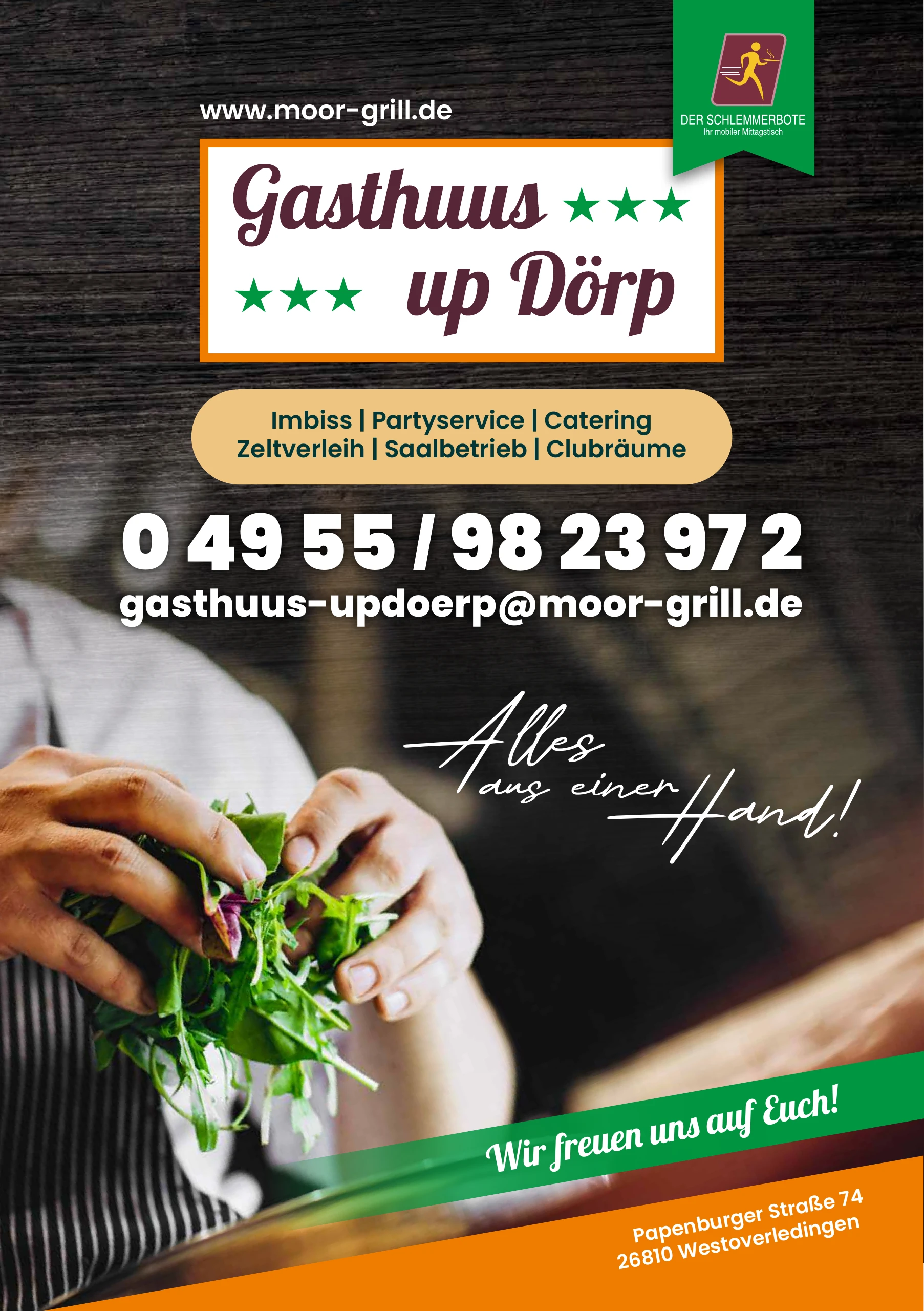 Gasthuus up Dörp – Prospekt Imbiss, Partyservice, Catering, Zeltverleih, Saalbetrieb, Clubräume, Seite 1